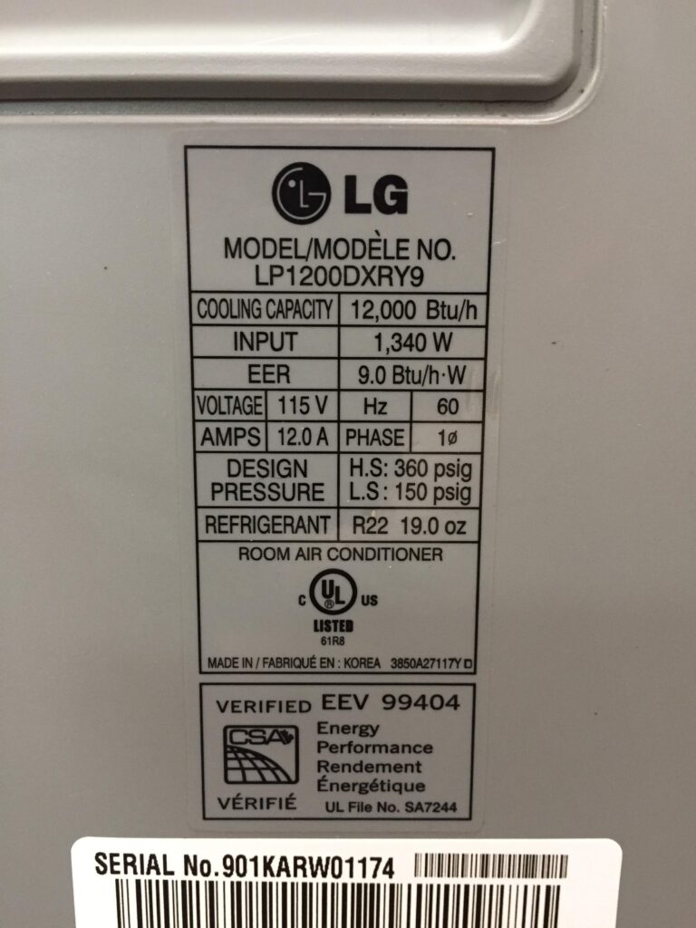 LG LP1200DXRY9 Portable Air Conditioner - CCR Industrial Sales