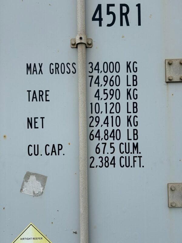 2009 40′ High Cube Refrigerated Storage Container CCR18755 - Image 3