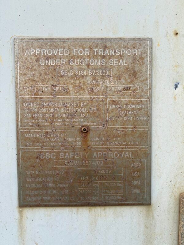 2009 40′ High Cube Refrigerated Storage Container CCR18756 - Image 2