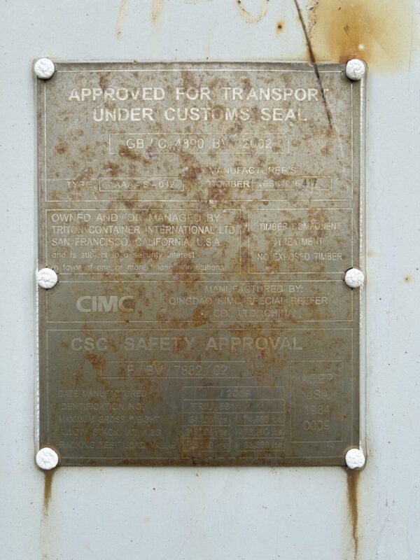 2009 40′ High Cube Refrigerated Storage Container CCR18757 - Image 2