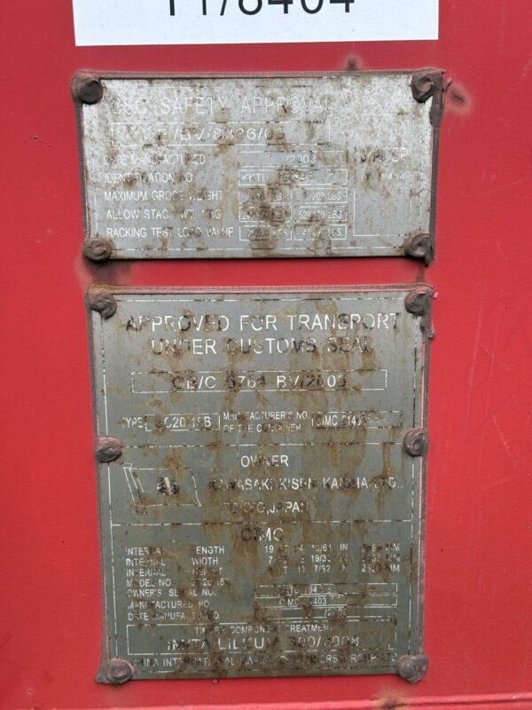 20' Shipping Container CCR18113 - Image 3