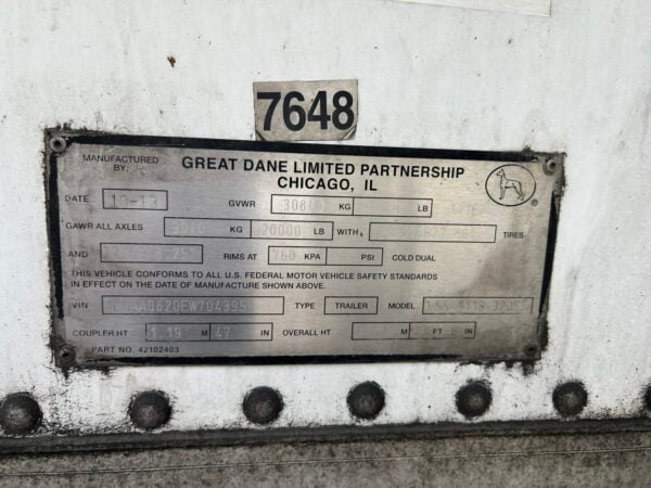 2014 Great Dane 53' Refrigerated Van Trailer MS00404 - Image 6