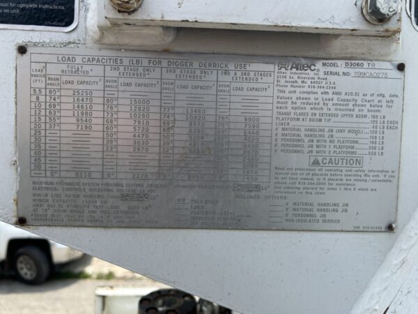 2000 International 4900 TA Diesel Truck with Altec D3060-TR 25,250lb 60' Digger Derrick MS00416 - Image 14